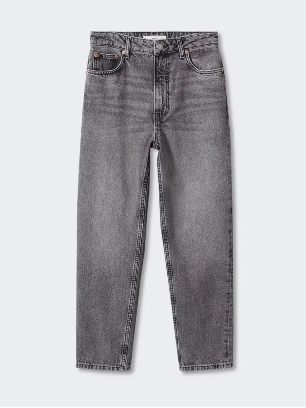 Mango Mom High Waisted Jeans Washed Charcoal